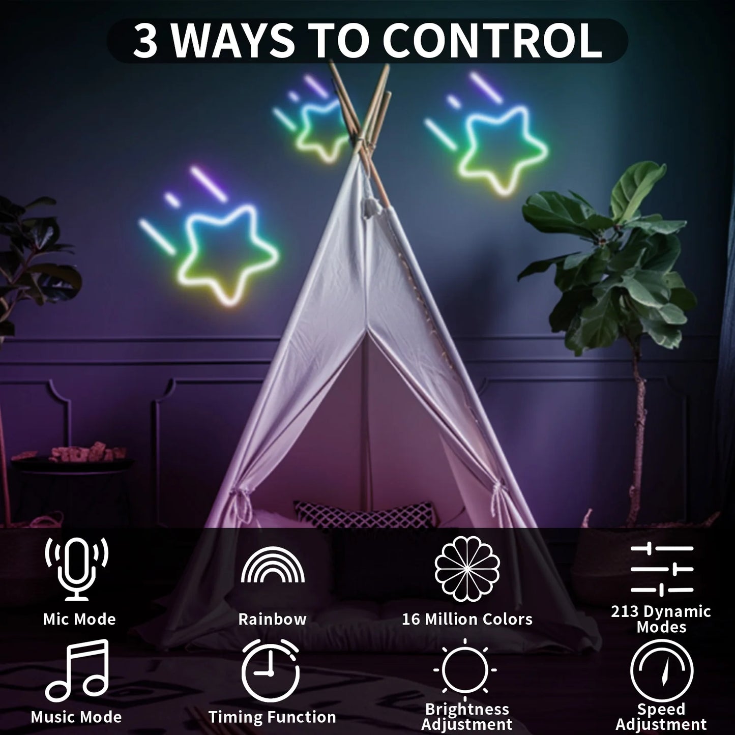 LED Neon RGBIC Lights 8M 16M Flexible Waterproof Music Sync - Get Outside Today 25