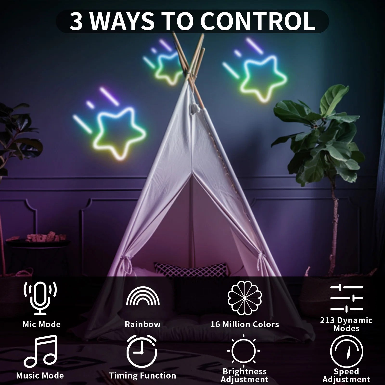 LED Neon RGBIC Lights 8M 16M Flexible Waterproof Music Sync - Get Outside Today 25