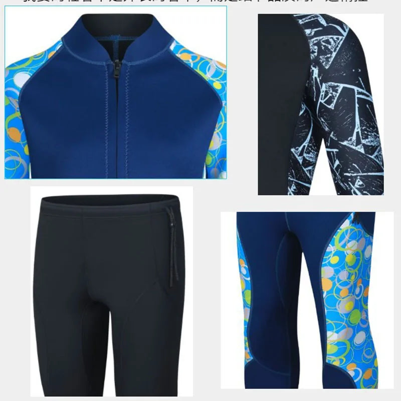 3mm Wetsuit For Women Men Split Diving Jacket Long Sleeve