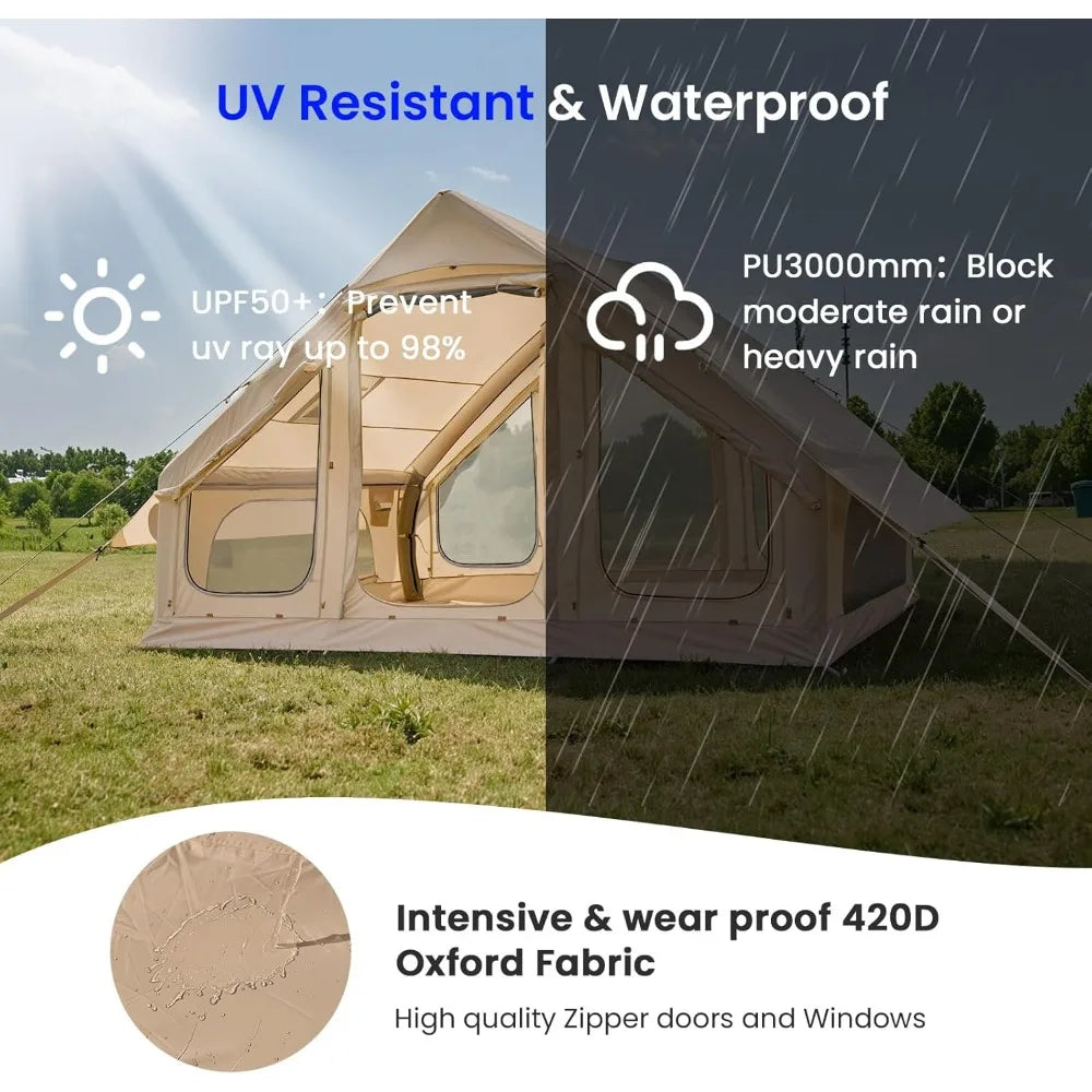 Inflatable Camping Tent For 5 To 8 People With Hand Pump And Stove Jack - Get Outside Today 25