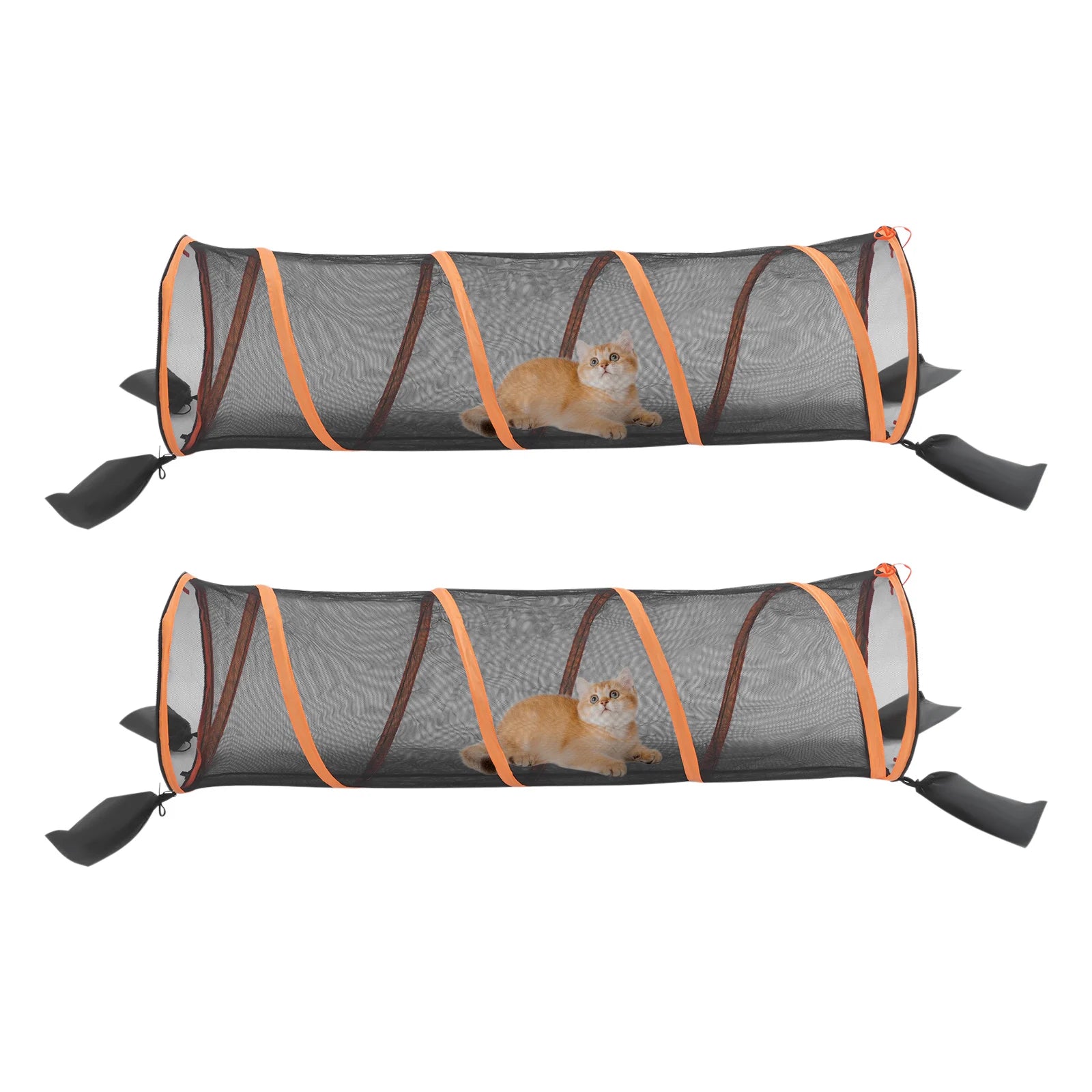 2pcs Foldable Cat Play Tunnel and House Mesh Channel for Cats and Small Dogs Hole Drilling Game - Get Outside Today 25