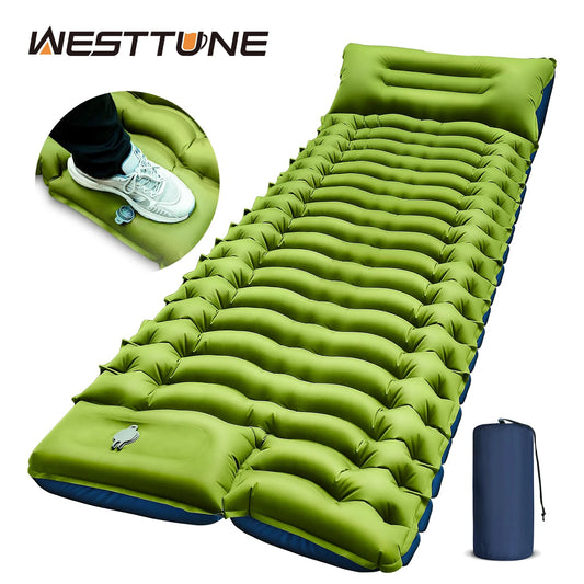 WESTTUNE Ultralight Camping Sleeping Pad With Built In Pillow And Foot Pump - Get Outside Today 25