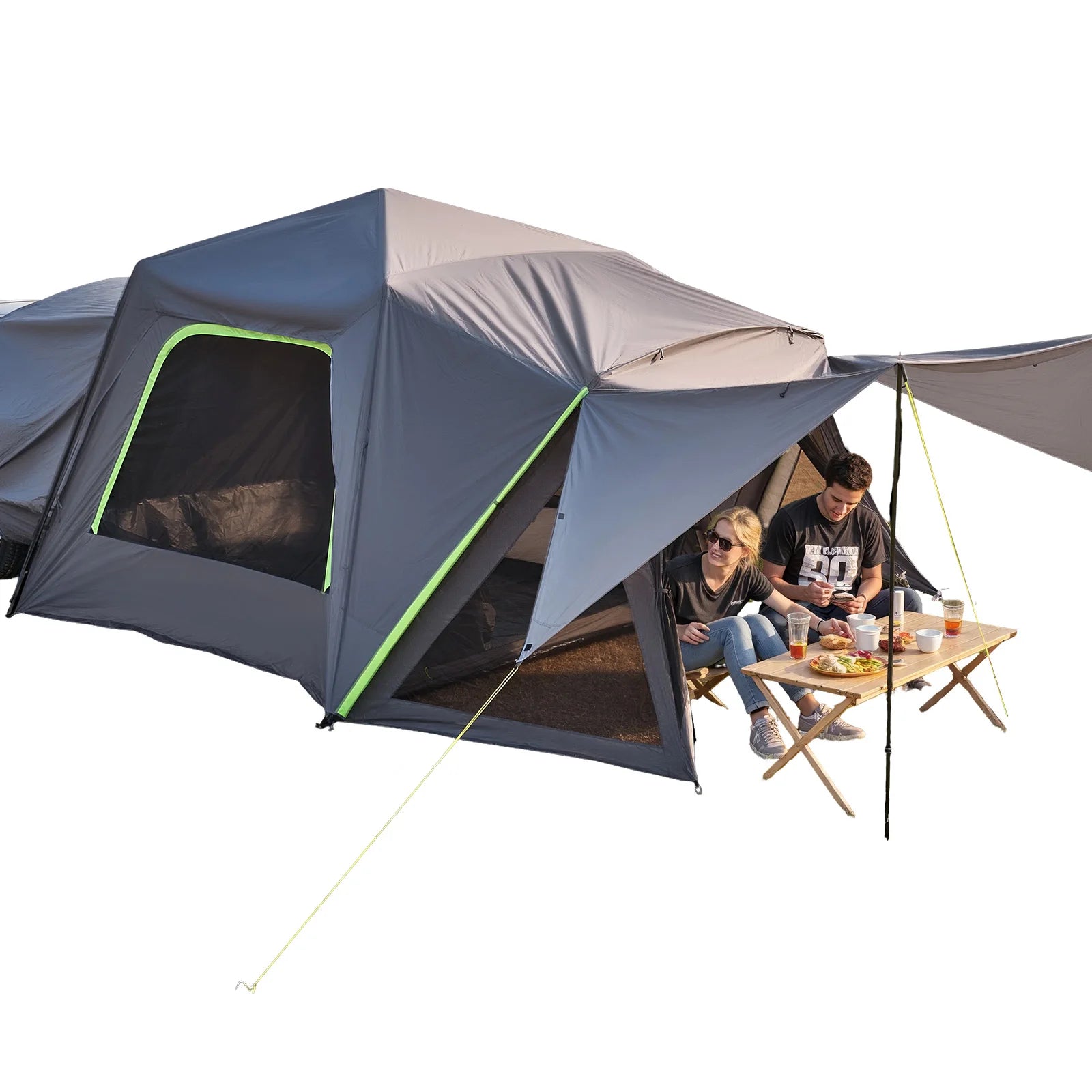SucceBuy SUV Camping Tent Waterproof PU2000mm Double Layer Design Mesh Windows - Get Outside Today 25