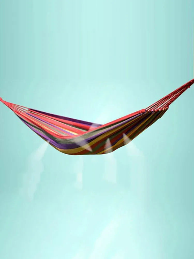 Two Person Fabric Hammock With Tree Straps Carry Bag