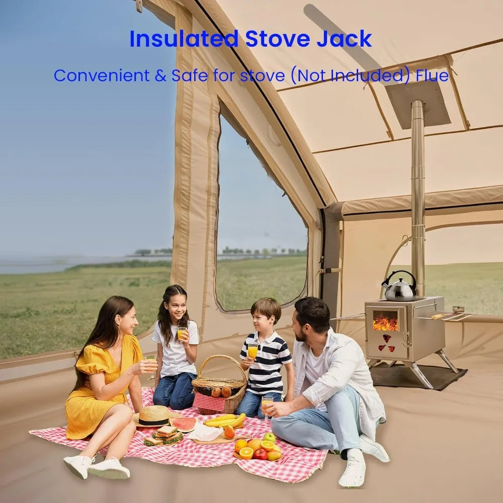 Inflatable Camping Tent For 5 To 8 People With Hand Pump And Stove Jack - Get Outside Today 25