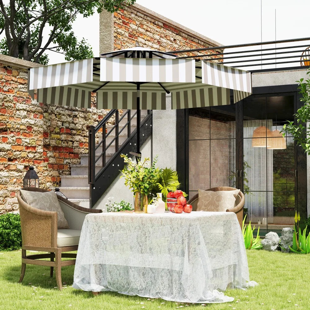 8.6FT Patio Umbrella UPF 30+ Vented Market Umbrella