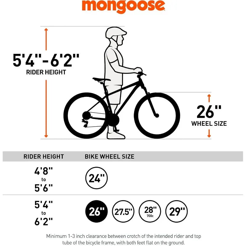 Mongoose Malus Unisex Fat Tire Mountain Bike with 26 Inch Wheels and 4 Inch Wide Knobby Tires Steel Frame