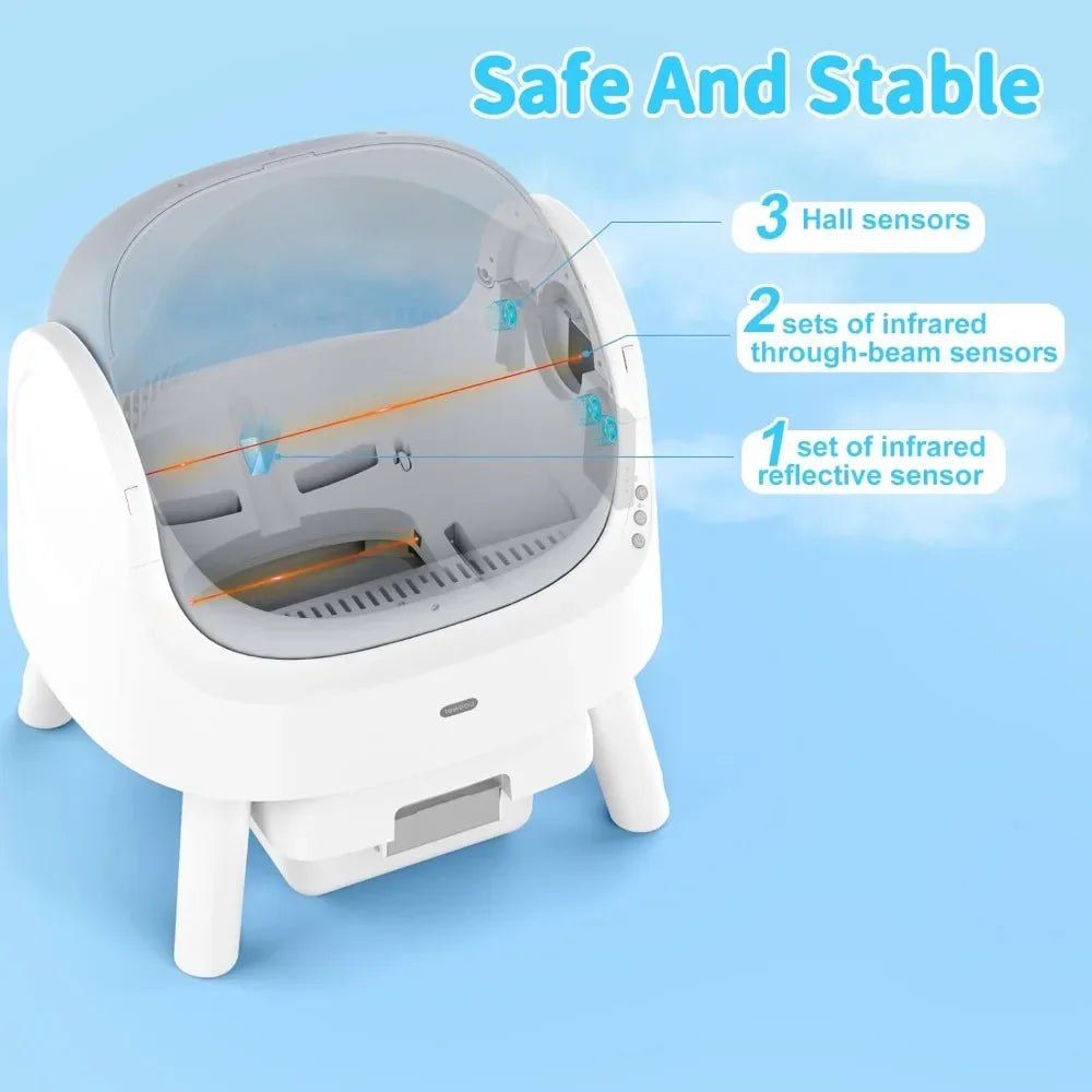 Self Cleaning Automatic Cat Litter Box Multi Cats Open Top