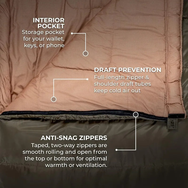 TETON Celsius XL Sleeping Bags for Adults and Kids -25F 20F 0F All Weather Warm Camping Gear