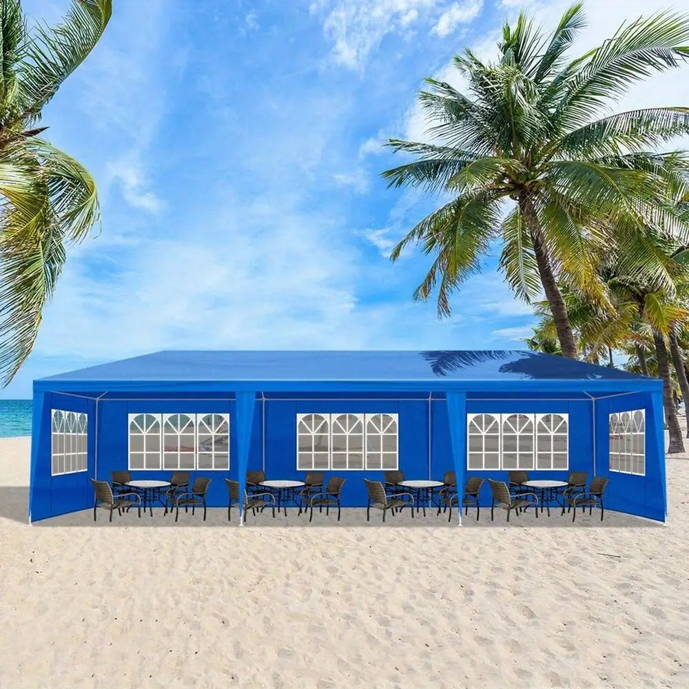 Blue 10x30 Foot Canopy Party Tent Waterproof With Eight Removable Walls - Get Outside Today 25