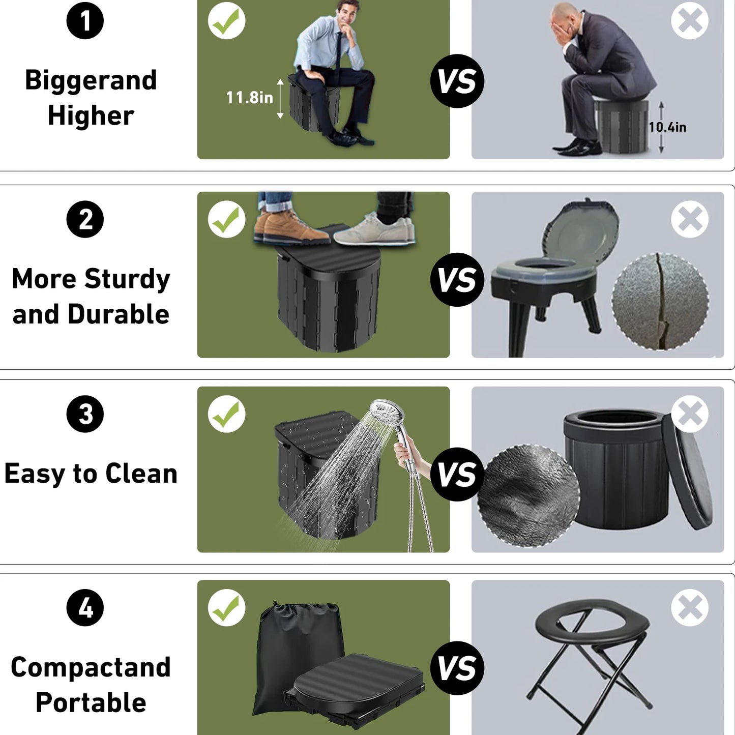Camping Toilet with 1.5m Pop Up Privacy Tent Large Portable Toilet Potty for Adults Outdoor Camping Shower Changing Room