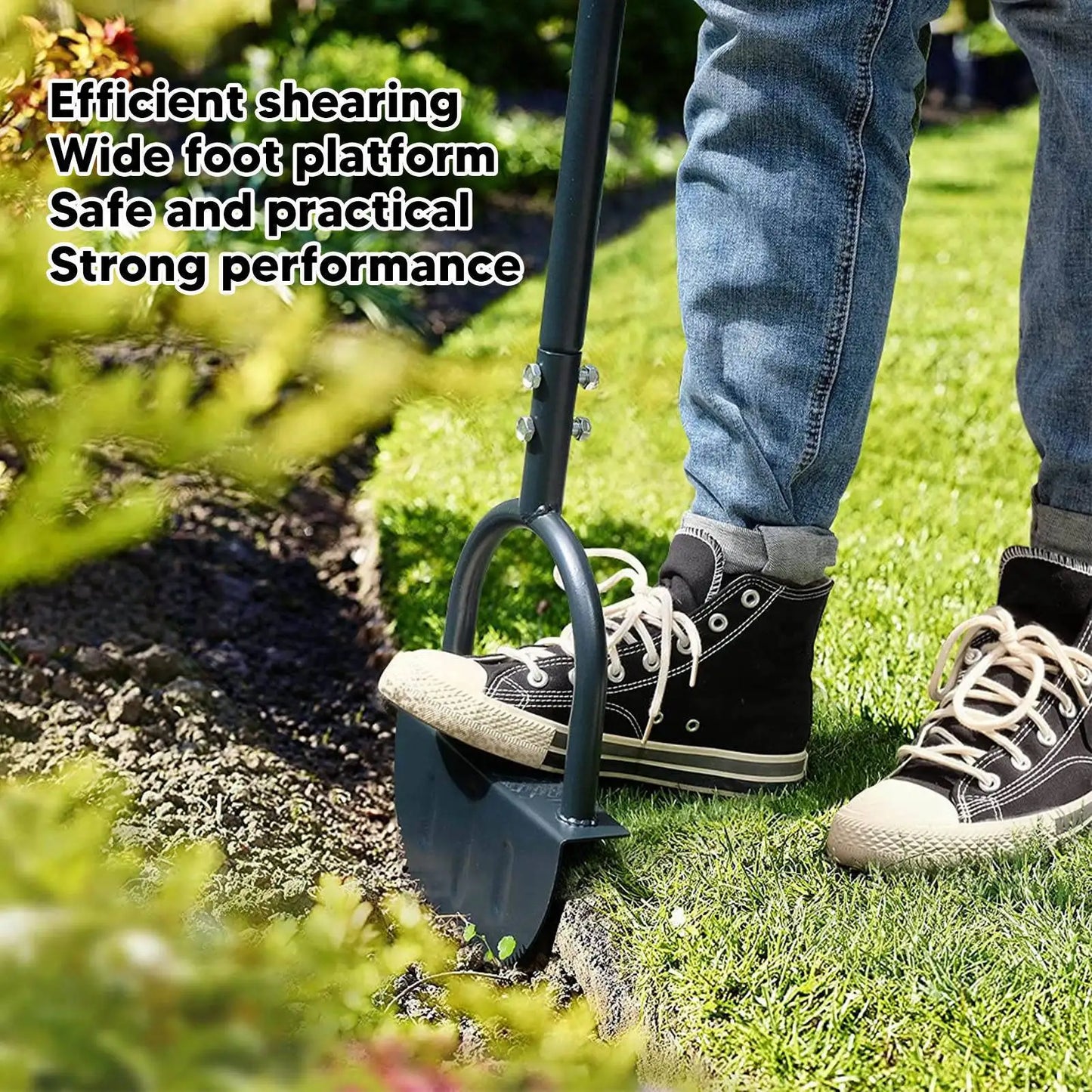 Half Moon Lawn Edger Carbon Steel Manual Shovel For Garden