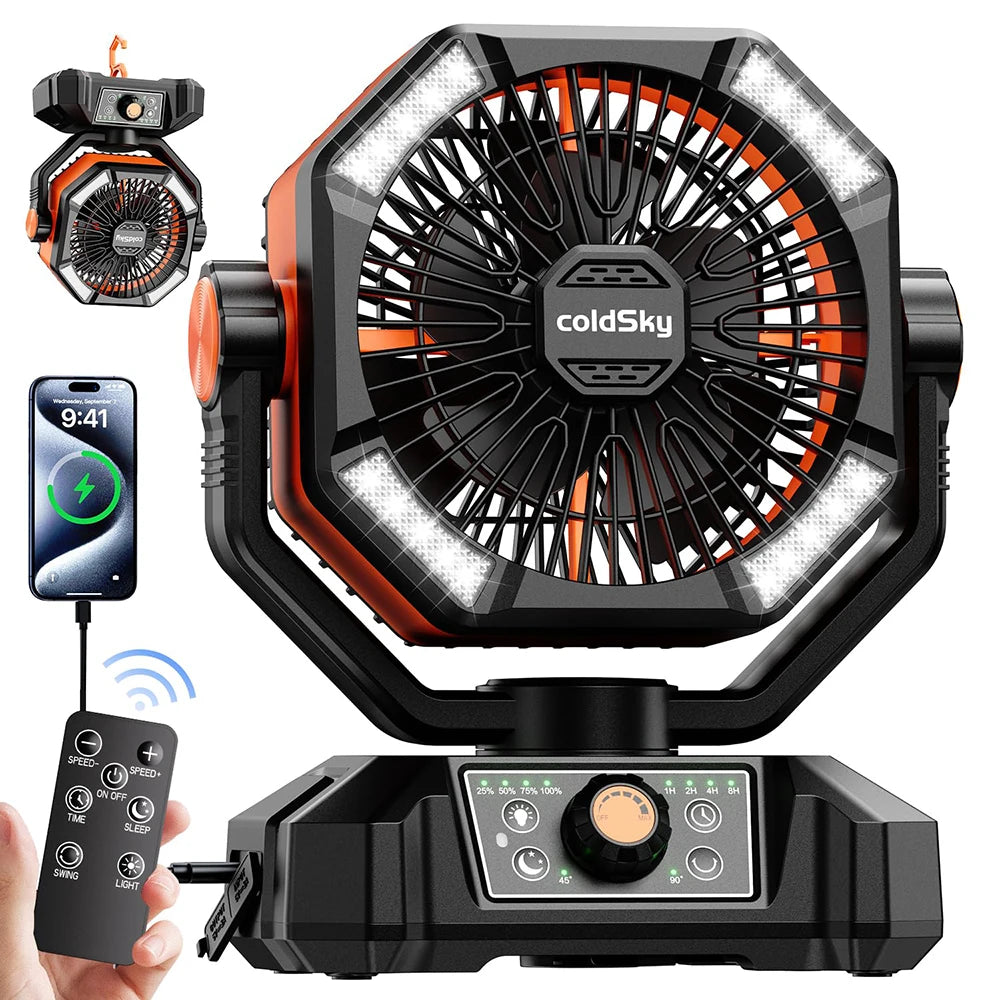 coldSky 20000mAh Battery Camping Fan with 4 LED Lantern - Get Outside Today 25