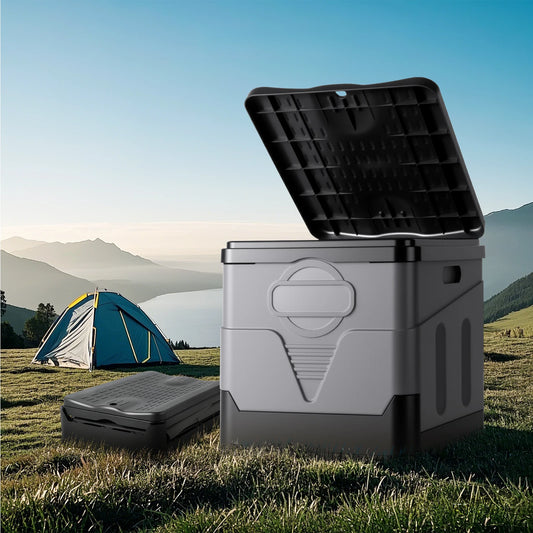 Camping Folding Toilet For Car With Lid And Paper Holder