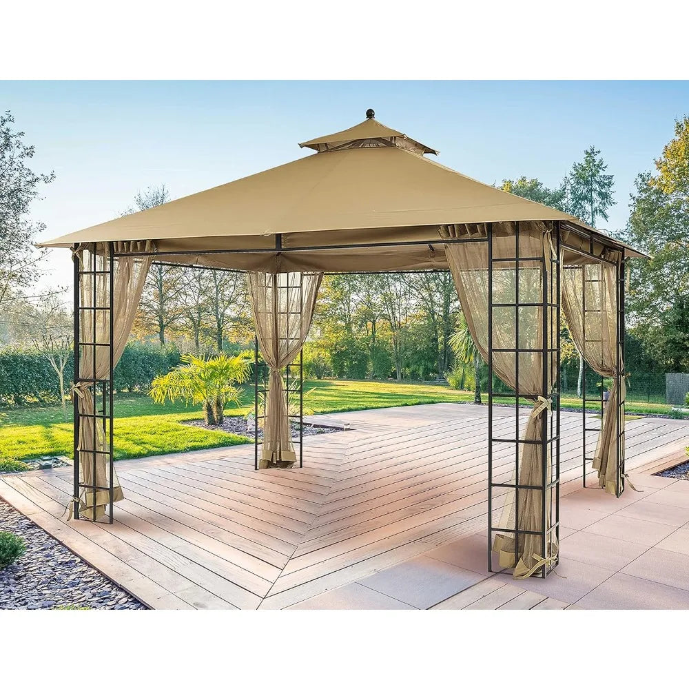 Apex Garden 10 Foot by 12 Foot Melody Gazebo with Mosquito Netting and Heavy Duty Canvas Cover - Get Outside Today 25
