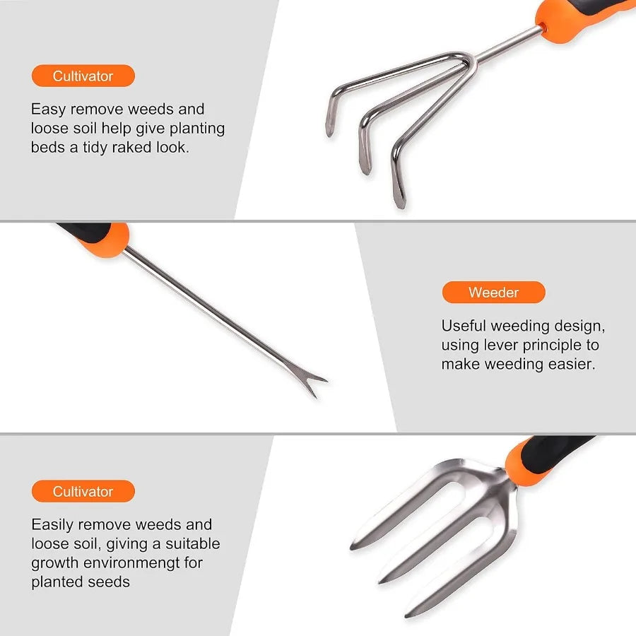 Stainless Steel Heavy Duty Gardening Tool Set With Ergonomic Handles And Bag - Get Outside Today 25