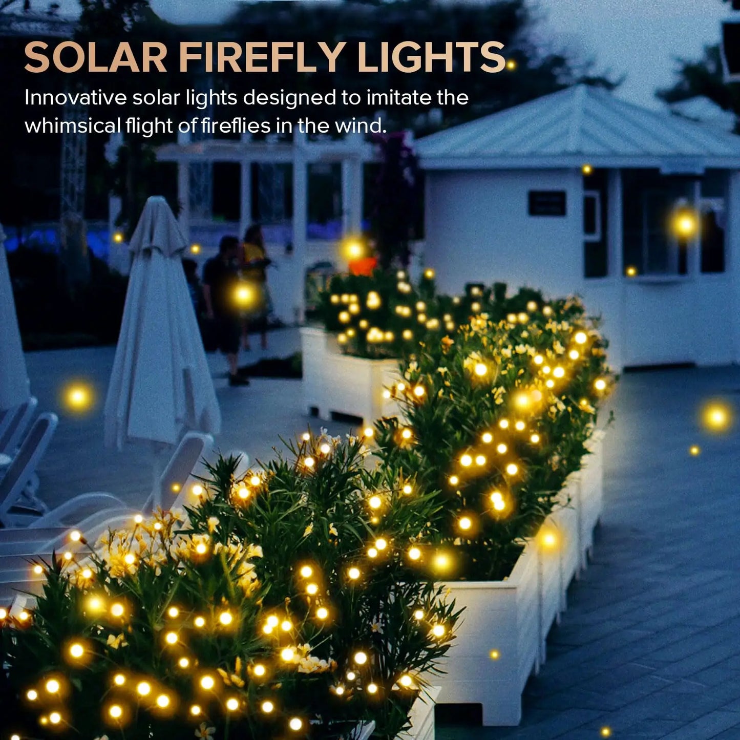Firefly Garden Lights Solar Outdoor 2 Pack 16 LED Solar Swaying Lights Waterproof Perfect Atmosphere Light for Pathway Patio