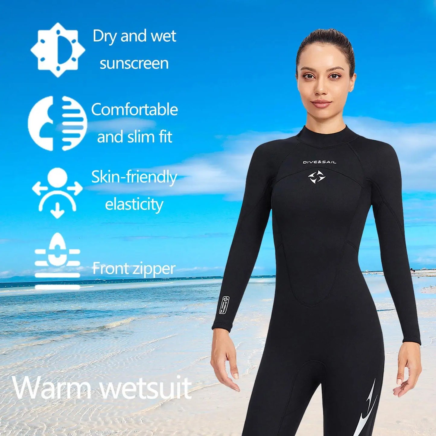 3mm Neoprene Wetsuit For Women Full Body Snorkeling