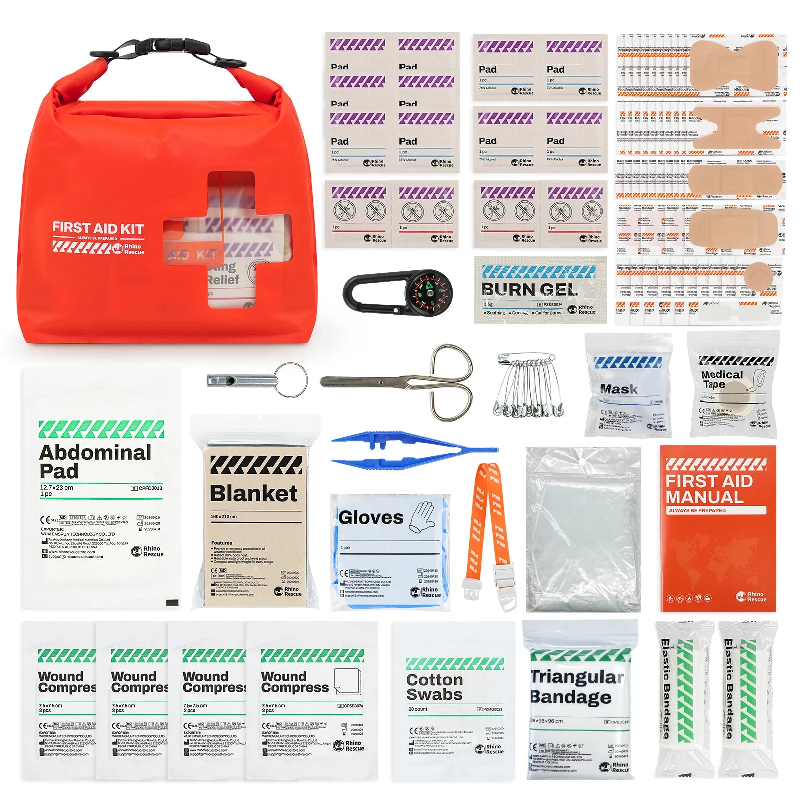 RHINO RESCUE Waterproof First Aid Kit, Lightweight Boat Dry Bag, Emergency Survival Supplies for Outdoor Kayak Floating Swimming - Get Outside Today 25