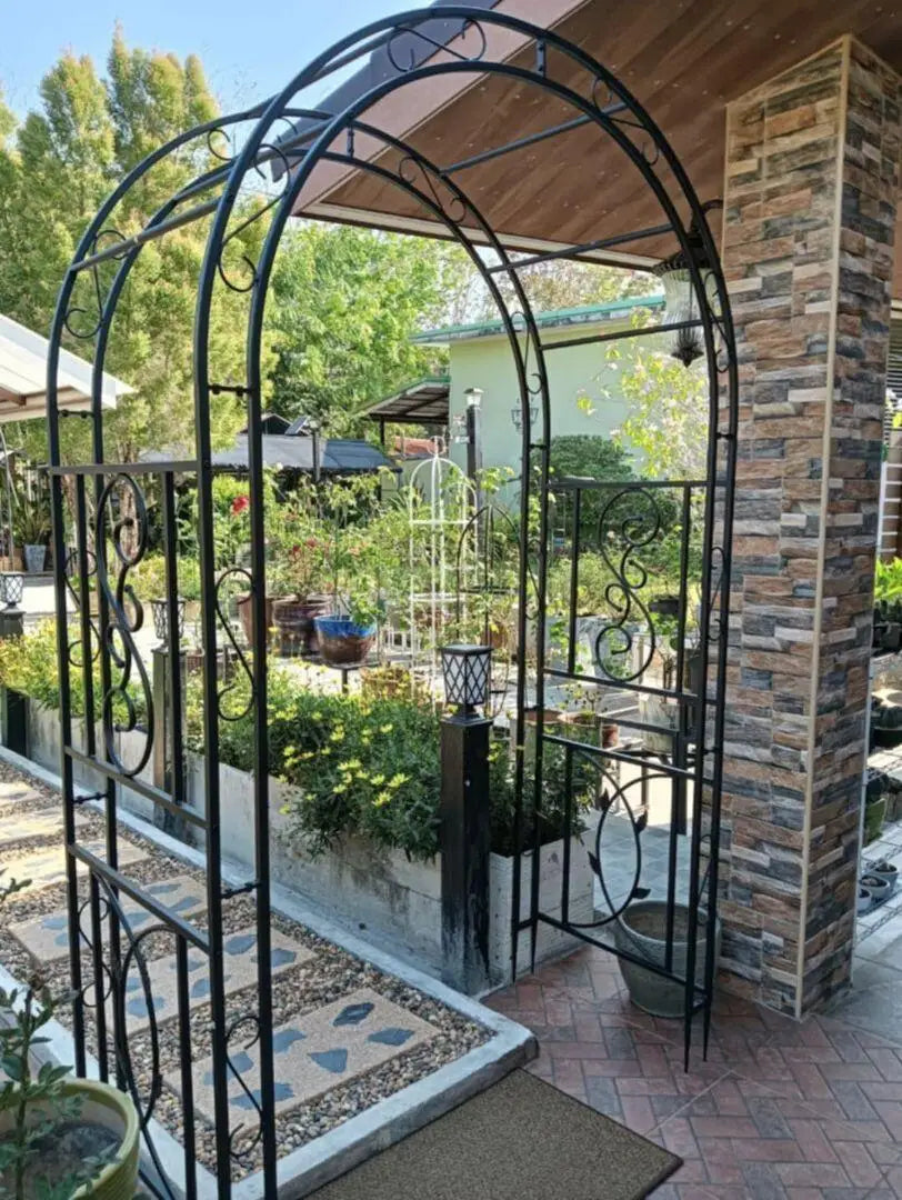 Heavy Duty Metal Garden Arbor Plant Arch Trellis For Climbing Vines - Get Outside Today 25