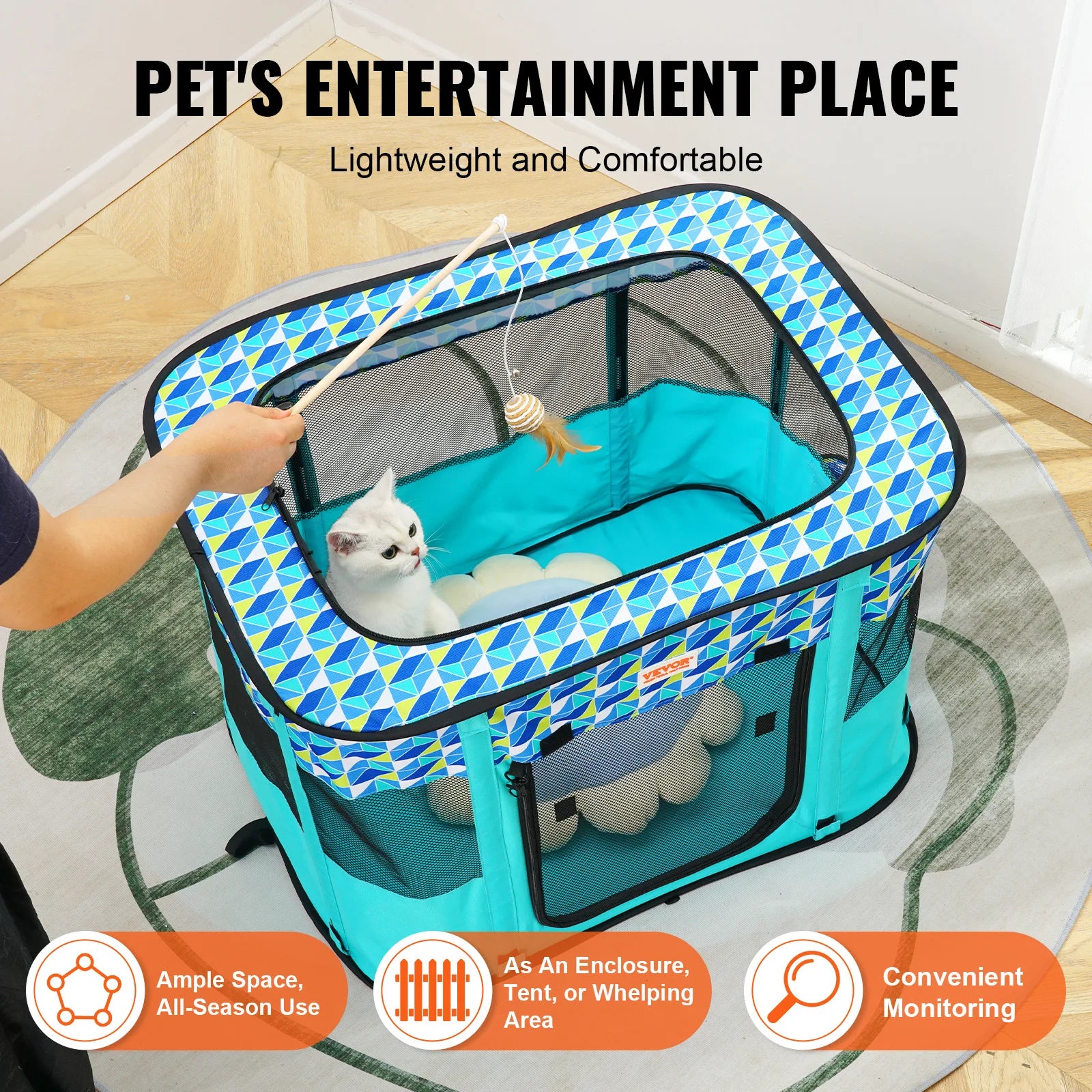 VEVOR Portable Foldable Pet Playpen Tent Crate Kennel - Get Outside Today 25
