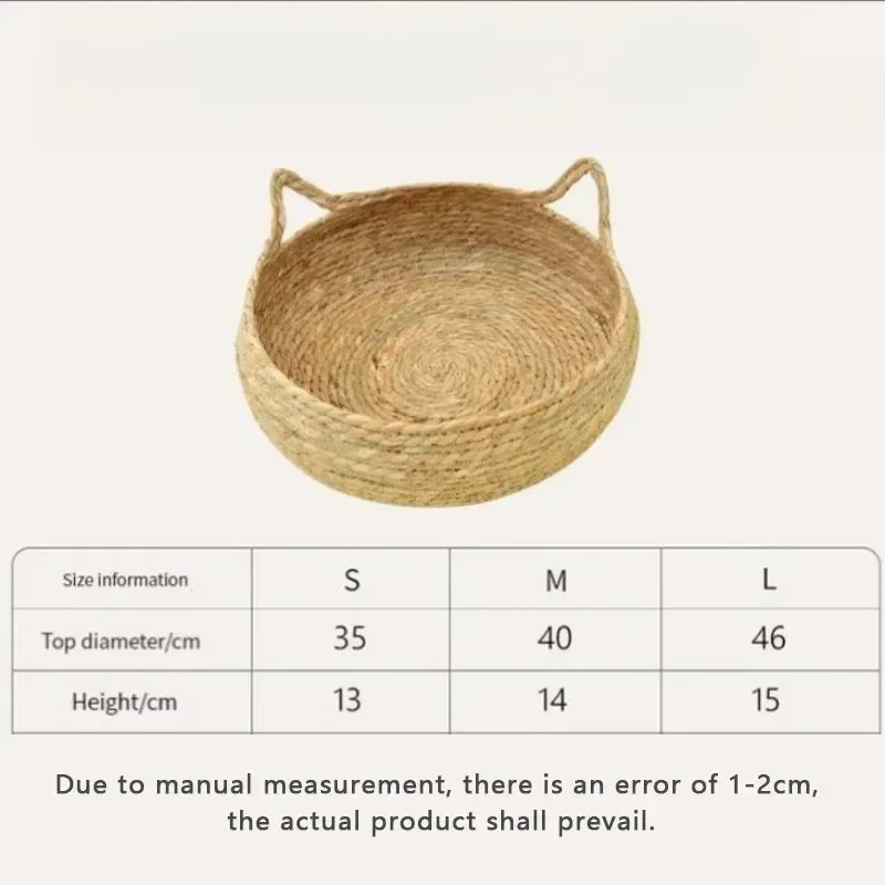 Handwoven Rattan Cat Nest Four Seasons Warm Pad Washable