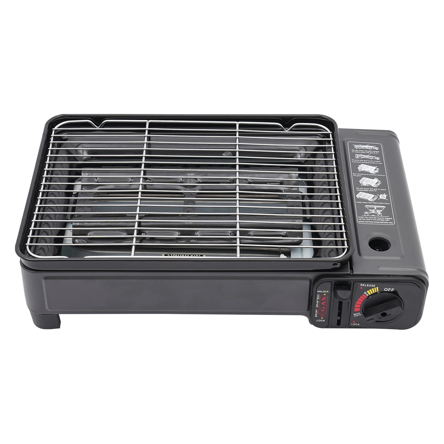 Portable Butane Grill Stove For Camping Gas Stove Free Standing BBQ Grill With Grilling Net And Carry Case