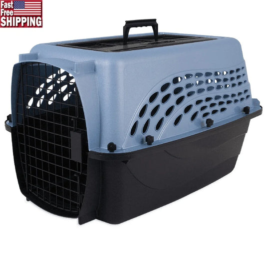 Medium Two Door Plastic Cat Dog Carrier With Secure Latch And Ventilation