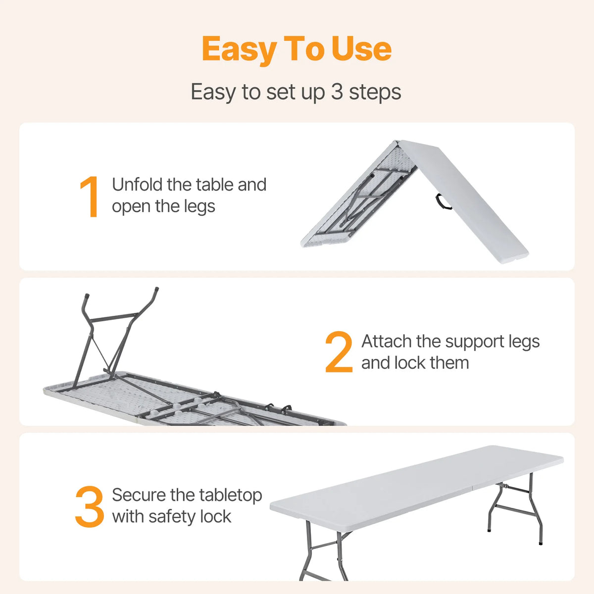 Folding Outdoor Picnic Table Portable Metal Camping Dining - Get Outside Today 25