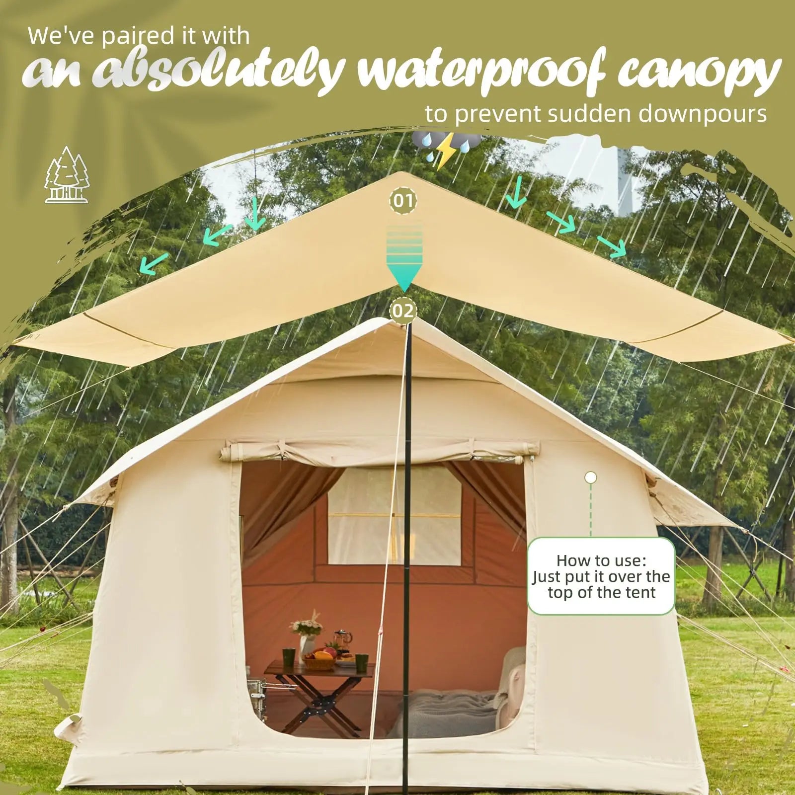 Inflatable Tents for Camping with Oversized Canopy - Get Outside Today 25