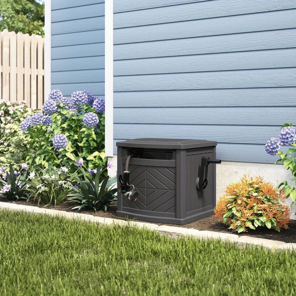 150ft Hidden Hose Reel for Gardens and Patios Durable Easy to Clean and Maintain Outdoor Use