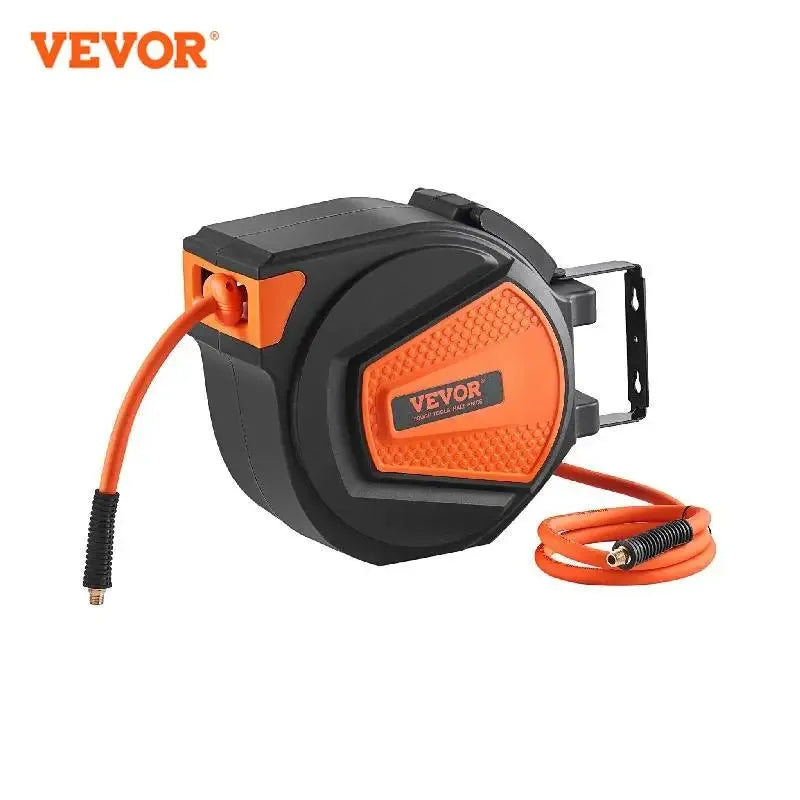 VEVOR 50FT Retractable Air Hose Reel Wall Mounted PVC Hose Automatic Rewinding Swivel Line Compressor for Automobile Maintenance