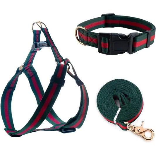 Premium Dog Harness Collar Leash Set Adjustable Soft Durable Breathable Stylish